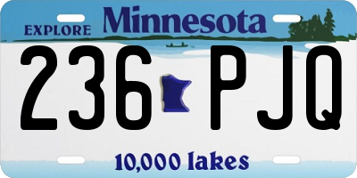 MN license plate 236PJQ