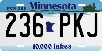 MN license plate 236PKJ