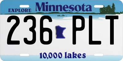MN license plate 236PLT