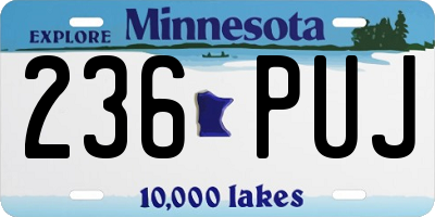 MN license plate 236PUJ