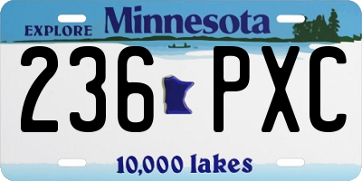 MN license plate 236PXC