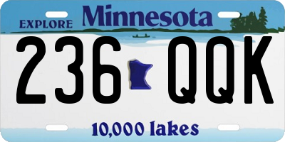 MN license plate 236QQK