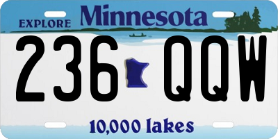 MN license plate 236QQW