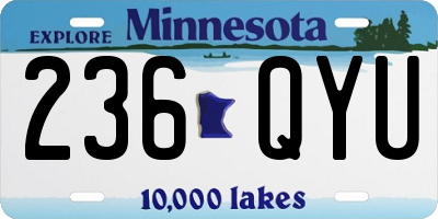 MN license plate 236QYU