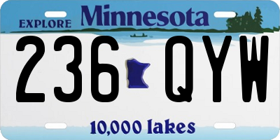MN license plate 236QYW