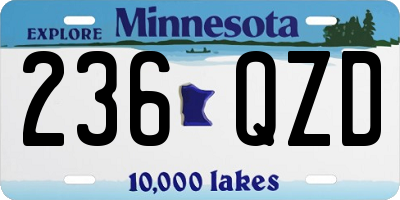 MN license plate 236QZD