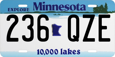MN license plate 236QZE