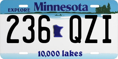 MN license plate 236QZI