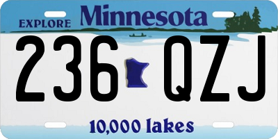 MN license plate 236QZJ