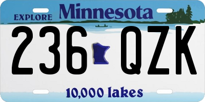 MN license plate 236QZK
