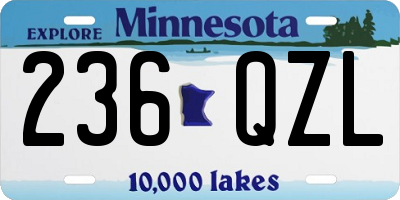 MN license plate 236QZL