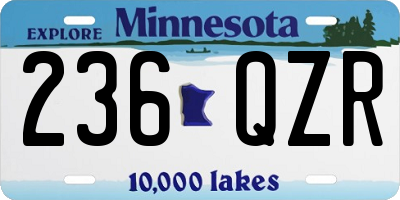 MN license plate 236QZR