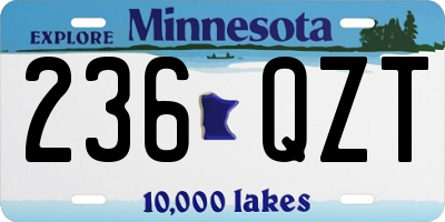 MN license plate 236QZT