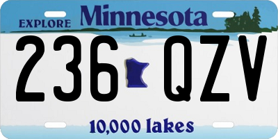 MN license plate 236QZV
