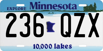 MN license plate 236QZX