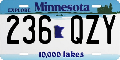MN license plate 236QZY