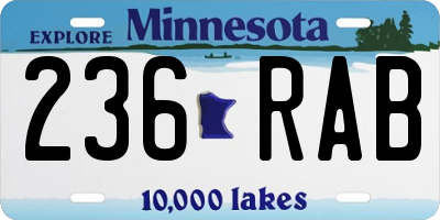 MN license plate 236RAB