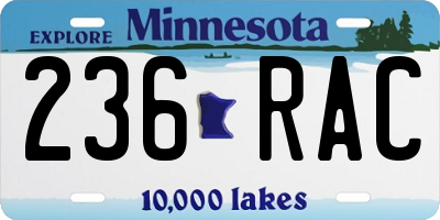 MN license plate 236RAC