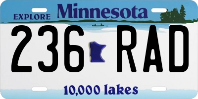 MN license plate 236RAD