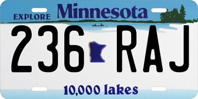 MN license plate 236RAJ