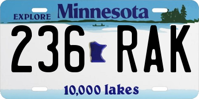 MN license plate 236RAK