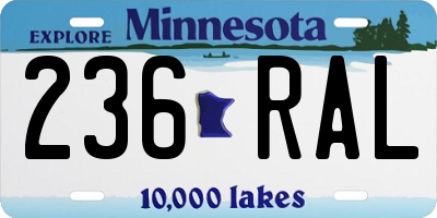 MN license plate 236RAL