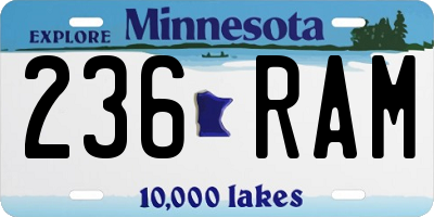 MN license plate 236RAM