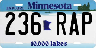 MN license plate 236RAP