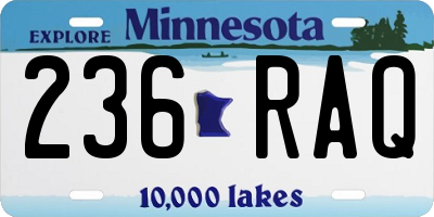 MN license plate 236RAQ
