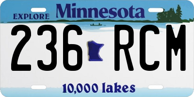 MN license plate 236RCM