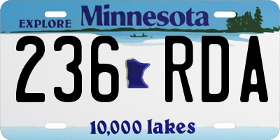 MN license plate 236RDA