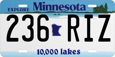 MN license plate 236RIZ