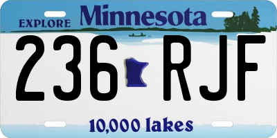 MN license plate 236RJF