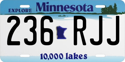 MN license plate 236RJJ