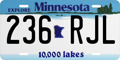 MN license plate 236RJL
