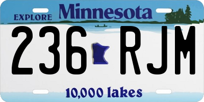 MN license plate 236RJM