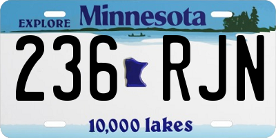MN license plate 236RJN