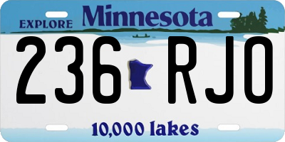 MN license plate 236RJO