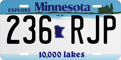 MN license plate 236RJP
