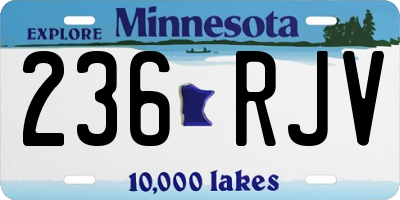 MN license plate 236RJV
