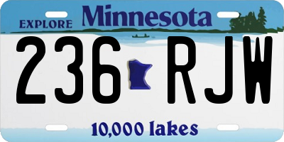 MN license plate 236RJW