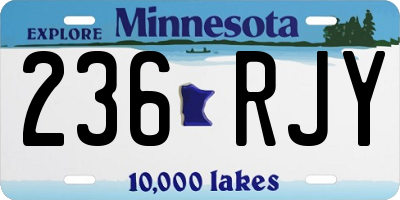 MN license plate 236RJY