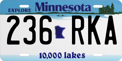 MN license plate 236RKA