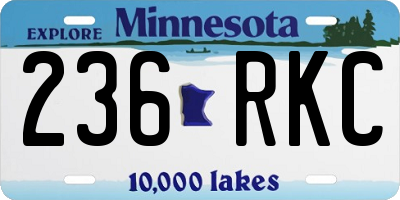 MN license plate 236RKC