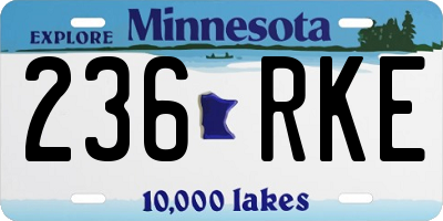 MN license plate 236RKE