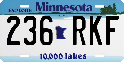 MN license plate 236RKF