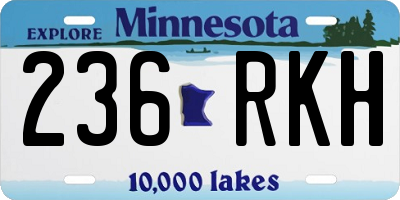 MN license plate 236RKH