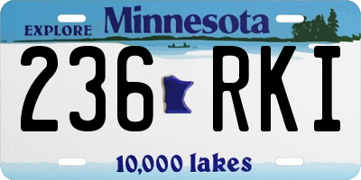 MN license plate 236RKI