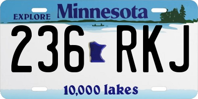 MN license plate 236RKJ