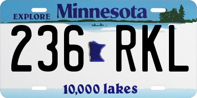 MN license plate 236RKL
